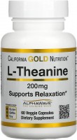 Фото - Аминокислоты California Gold Nutrition L-Theanine 200 mg 60 cap 