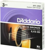 Фото - Струны DAddario 80/20 Bronze 3D 11-52 