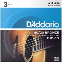 Фото - Струны DAddario 80/20 Bronze 3D 12-53 