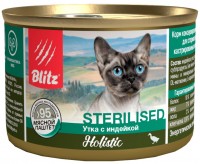Фото - Корм для кошек Blitz Sterilised Duck/Turkey Canned 0.2 kg 