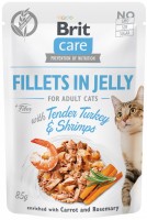 Фото - Корм для кошек Brit Care Fillets in Jelly with Tender Turkey/Shrimps 85 g 