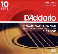 Фото - Струны DAddario Phosphor Bronze 13-56 (10-Pack) 