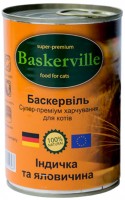 Фото - Корм для кошек Baskerville Cat Can with Turkey/Beef 400 g 