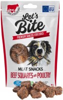 Фото - Корм для собак Brit Lets Bite Meat Snacks Beef Squares/Poultry 80 g