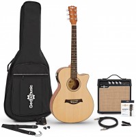 Фото - Гитара Gear4music Deluxe Single Cutaway Electro Acoustic Guitar Amp Pack Padauk 