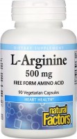 Фото - Аминокислоты Natural Factors L-Arginine 500 mg 90 cap 