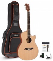 Фото - Гитара Gear4music Deluxe Cutaway Folk Guitar Pack Ovangkol 