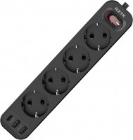 Фото - Сетевой фильтр / удлинитель RZTK Power Strip 4+2 USB-A (QC 3.0)+USB-C (PD20W) 