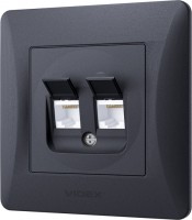 Фото - Розетка Videx VF-BNSK2PC6-BG графит