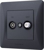 Фото - Розетка Videx VF-BNSK2TVSATE-BG графит