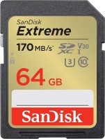 Фото - Карта памяти SanDisk Extreme SD Class 10 UHS-I U3 V30 64 ГБ