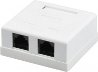 Фото - Розетка RITAR UTP 8P8C RJ45 2 port CAT 5e Q400 белый