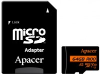 Карта памяти Apacer microSDXC UHS-I U3 V30 A2 64 ГБ
