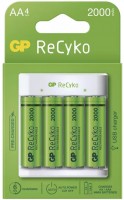 Фото - Зарядка аккумуляторных батареек GP E411 + 4xAA 2000 mAh 