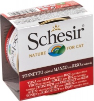 Фото - Корм для кошек Schesir Adult Canned Tuna/Beef/Rice  6 pcs