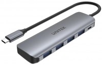 Фото - Картридер / USB-хаб Unitek uHUB P5+ 4 Ports Powered USB-C Hub 