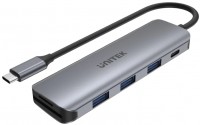 Фото - Картридер / USB-хаб Unitek uHUB P5+ 6-in-1 USB-C Hub with 100W Power Delivery and Dual Card Reader 