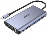 Фото - Картридер / USB-хаб Unitek uHUB O8+ 8-in-1 USB-C Ethernet Hub with Dual Monitor, 100W Power Delivery and Card Reader 