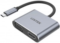 Фото - Картридер / USB-хаб Unitek uHUB Q4 Lite 4-in-1 USB-C Hub with MST Dual Display and PD 100W 