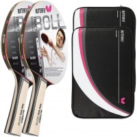 Фото - Ракетка для настольного тенниса Butterfly Timo Boll Silver 85015 2 pcs + Drive Case II 2 pcs 