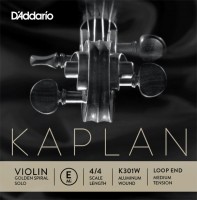 Фото - Струны DAddario Kaplan Golden Spiral Violin E String Aluminium Wound Loop 