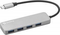 Фото - Картридер / USB-хаб Sandberg USB-C to 4 x USB 3.0 Hub SAVER 