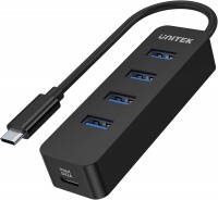 Фото - Картридер / USB-хаб Unitek uHUB Q4 4 Ports Powered USB-C Hub with USB-C Power Port 