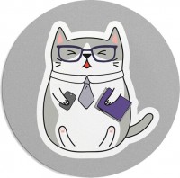 Фото - Коврик для мышки Presentville Cat in Glasses Mouse Pad