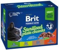 Фото - Корм для кошек Brit Premium Pouch Sterilised Plate Chunks 12 pcs 