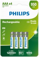 Фото - Аккумулятор / батарейка Philips 4xAAA 950 mAh 