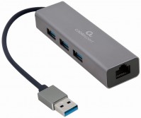 Картридер / USB-хаб Cablexpert A-AMU3-LAN-01 