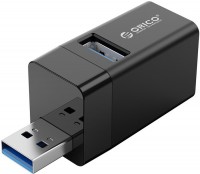 Фото - Картридер / USB-хаб Orico MINI-U32L-BK-BP 