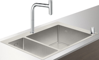 Фото - Кухонная мойка Hansgrohe Sink combi 180/450 Select 43206000 755х500