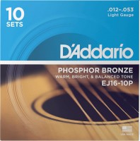 Фото - Струны DAddario Phosphor Bronze 12-53 (10-Pack) 