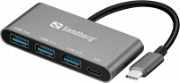 Фото - Картридер / USB-хаб Sandberg USB-C to 3xUSB 3.0 Hub + PD 