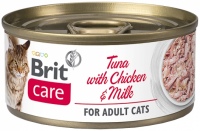 Фото - Корм для кошек Brit Care Adult Tuna with Chicken/Milk 70 g 