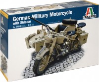 Фото - Сборная модель ITALERI German Military Motorcycle with Side Car (1:9) 