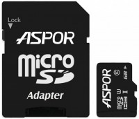 Фото - Карта памяти Aspor MicroSDHC UHS-I Class 10 + SD adapter 64 ГБ