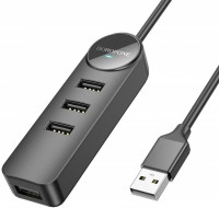 Фото - Картридер / USB-хаб Borofone DH5 Erudite 4-in-1 USB3.0 + 3xUSB2.0