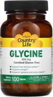 Фото - Аминокислоты Country Life Glycine 500 mg 100 tab 