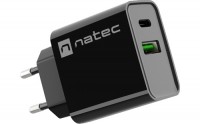 Фото - Зарядное устройство NATEC Ribera USB-A + USB-C 20W 