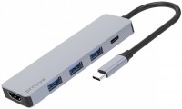 Фото - Картридер / USB-хаб Proove Iron Link 5 in 1 (3*USB3.0 + Type C + HDMI) 