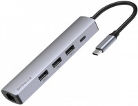 Фото - Картридер / USB-хаб Proove Iron Link 5 in 1 (3*USB3.0 + Type C + RJ45)