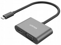 Фото - Картридер / USB-хаб Unitek USB-C to HDMI and VGA Adapter 