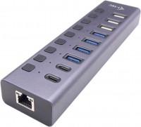 Фото - Картридер / USB-хаб i-Tec USB-A/USB-C Charging HUB 9port with LAN + Power Adapter 60 W 