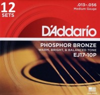 Фото - Струны DAddario Phosphor Bronze 13-56 (12-Pack) 