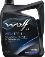 Фото - Моторное масло WOLF Vitaltech 5W-40 B4 Diesel 5 л