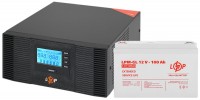 Фото - ИБП Logicpower LPM-PSW-1500VA 12V + LPM-GL 12V 100 Ah 1500 ВА