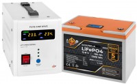 Фото - ИБП Logicpower LPY-PSW-500VA Plus + LP LiFePO4 LCD 12.8V 100 Ah 500 ВА