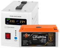 Фото - ИБП Logicpower LPY-PSW-800VA Plus + LP LiFePO4 LCD 12V 140 Ah 800 ВА